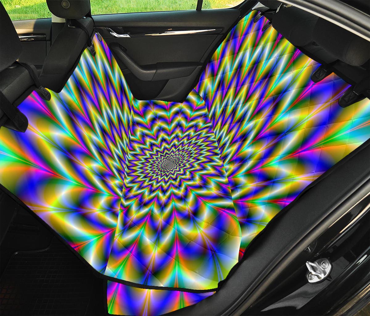 Twinkle Psychedelic Optical Illusion Pet Car Back Seat Cover