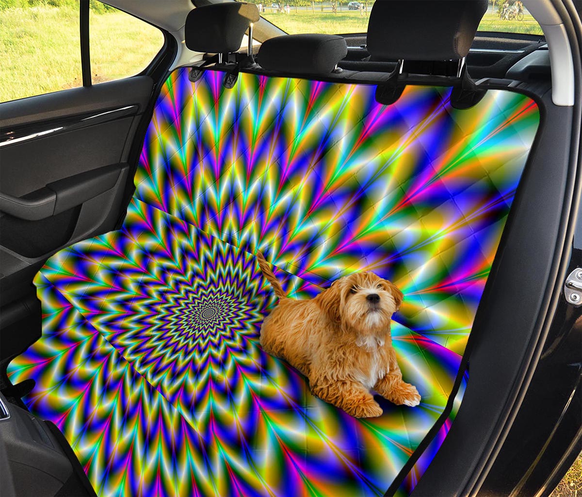 Twinkle Psychedelic Optical Illusion Pet Car Back Seat Cover