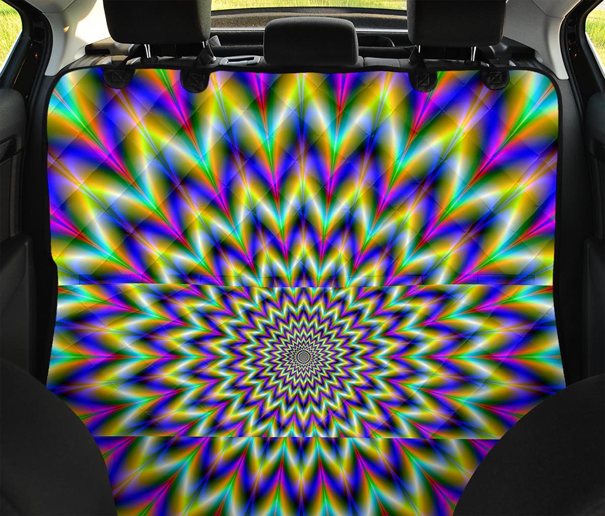Twinkle Psychedelic Optical Illusion Pet Car Back Seat Cover