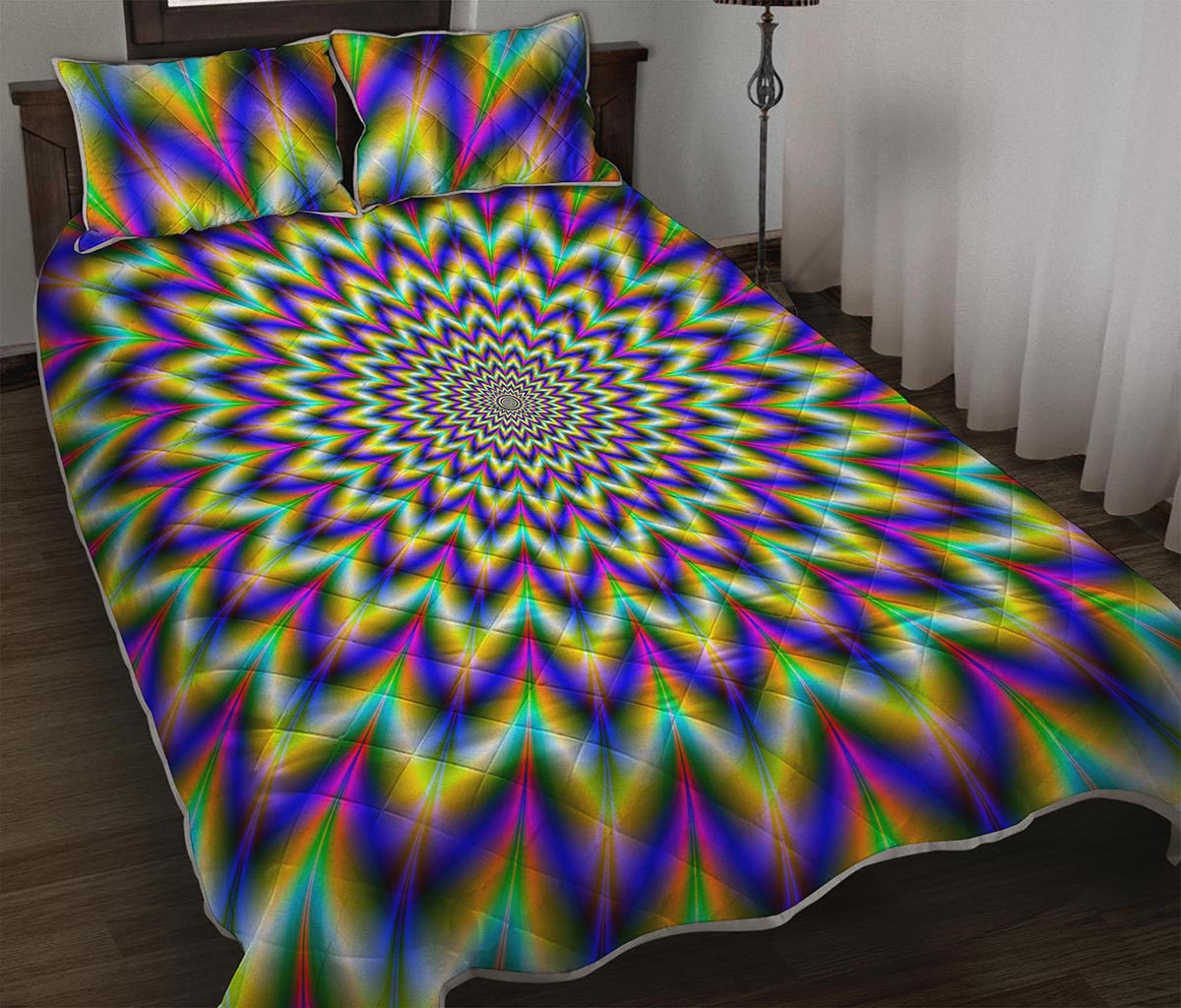 Twinkle Psychedelic Optical Illusion Quilt Bed Set