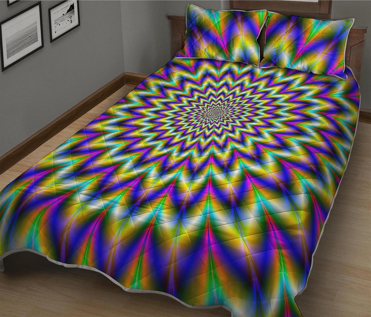 Twinkle Psychedelic Optical Illusion Quilt Bed Set