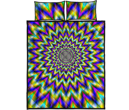 Twinkle Psychedelic Optical Illusion Quilt Bed Set
