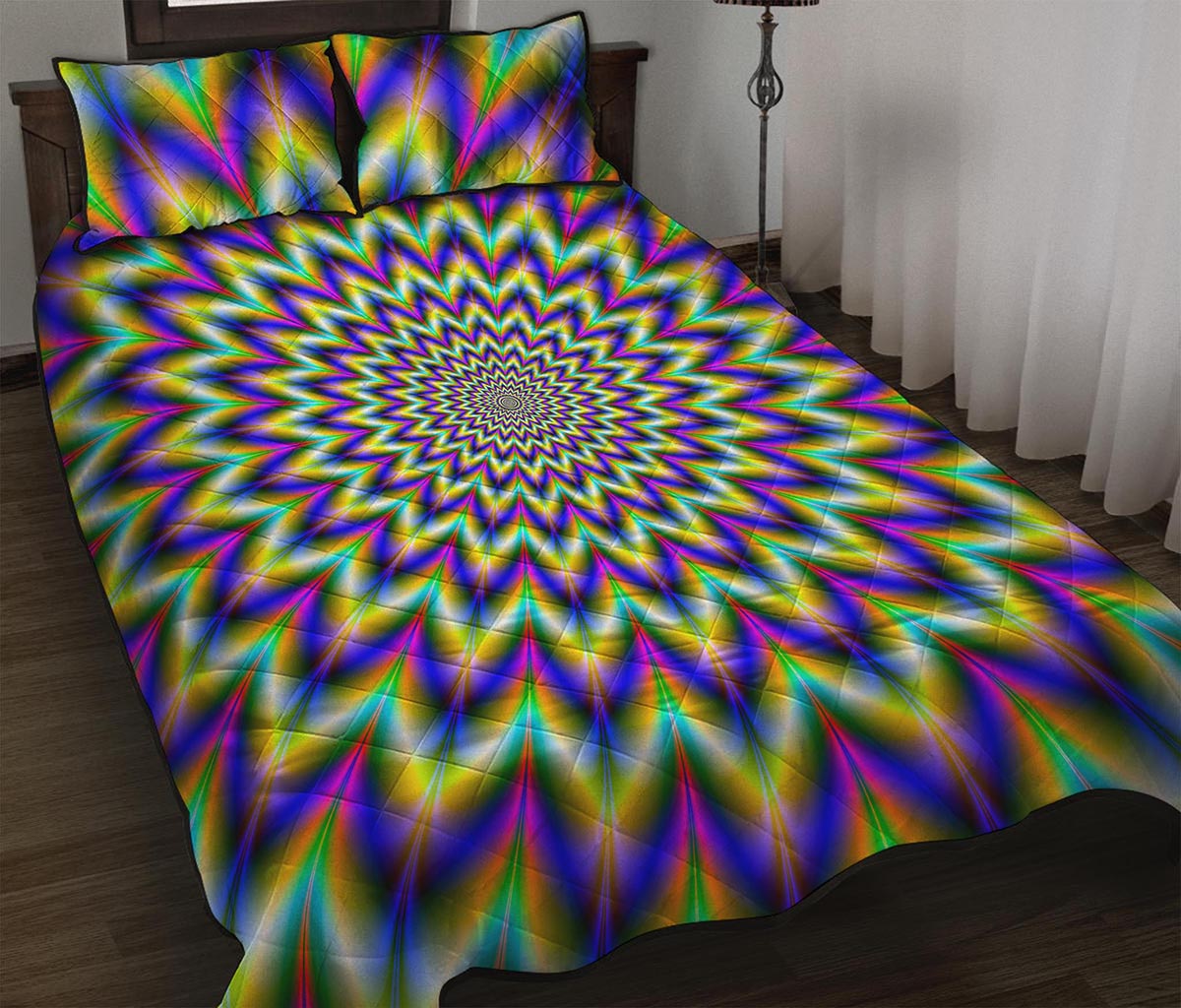 Twinkle Psychedelic Optical Illusion Quilt Bed Set