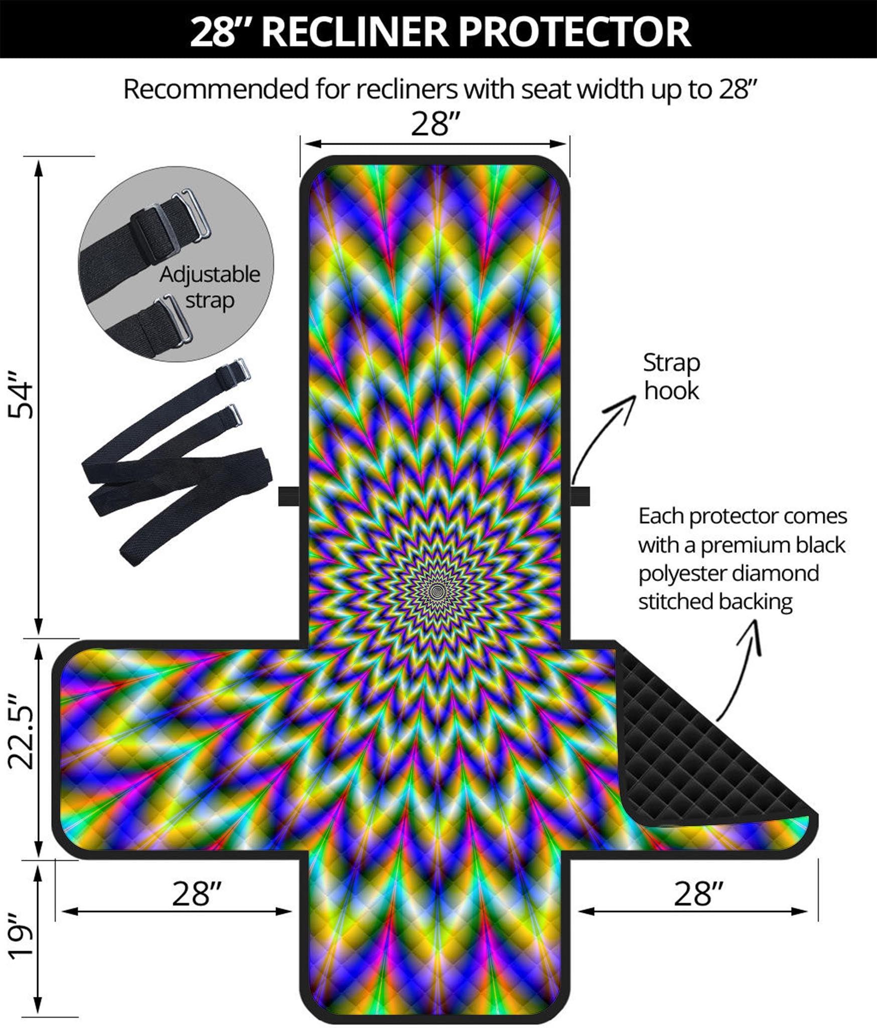 Twinkle Psychedelic Optical Illusion Recliner Protector