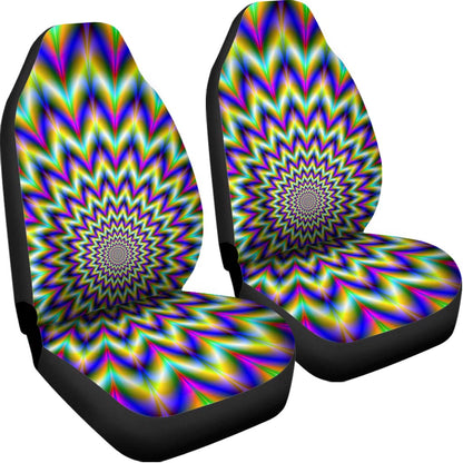 Twinkle Psychedelic Optical Illusion Universal Fit Car Seat Covers