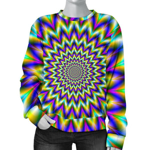 Twinkle Psychedelic Optical Illusion Women's Crewneck Sweatshirt GearFrost