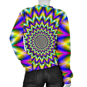 Twinkle Psychedelic Optical Illusion Women's Crewneck Sweatshirt GearFrost