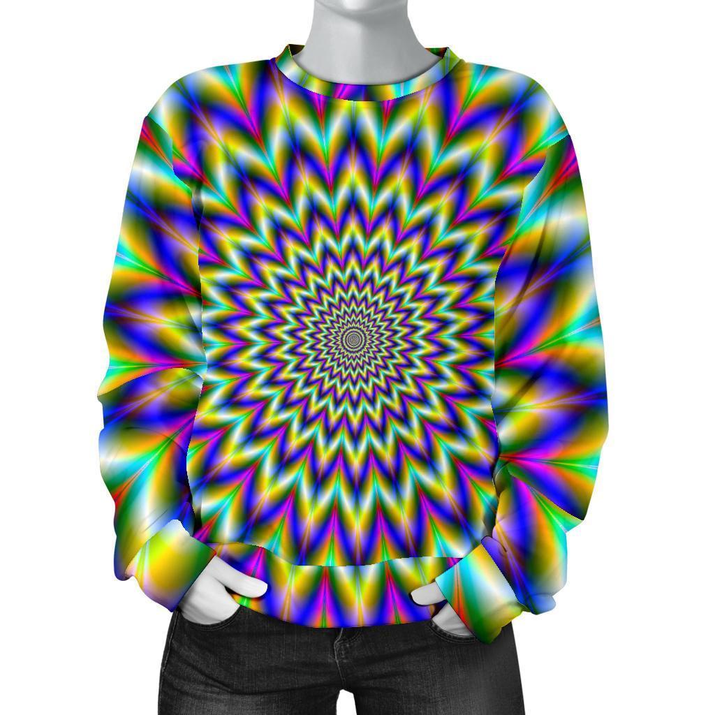 Twinkle Psychedelic Optical Illusion Women's Crewneck Sweatshirt GearFrost