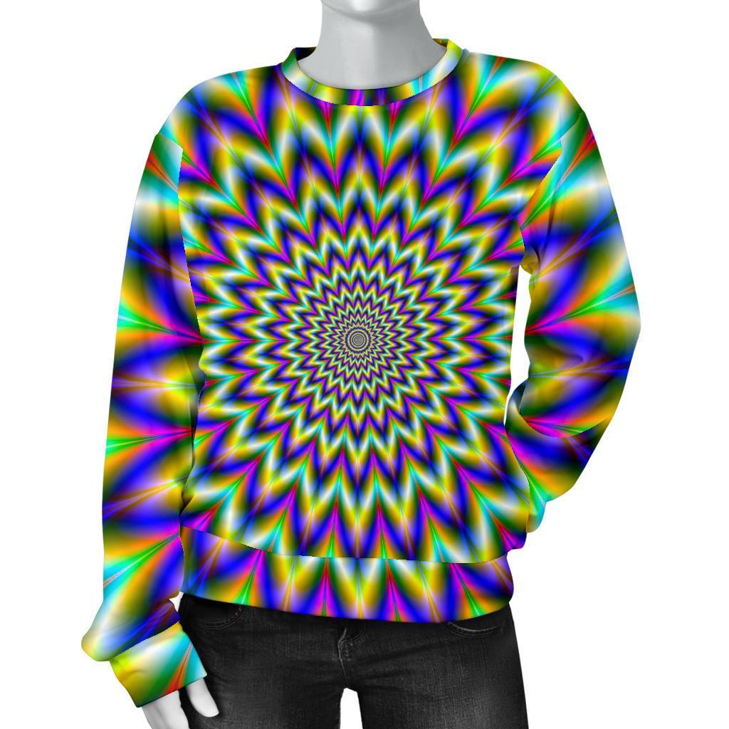 Twinkle Psychedelic Optical Illusion Women's Crewneck Sweatshirt GearFrost