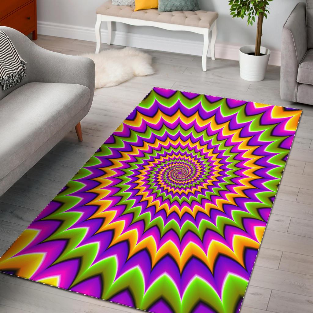 Twisted Colors Moving Optical Illusion Area Rug GearFrost