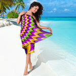 Twisted Colors Moving Optical Illusion Beach Sarong Wrap