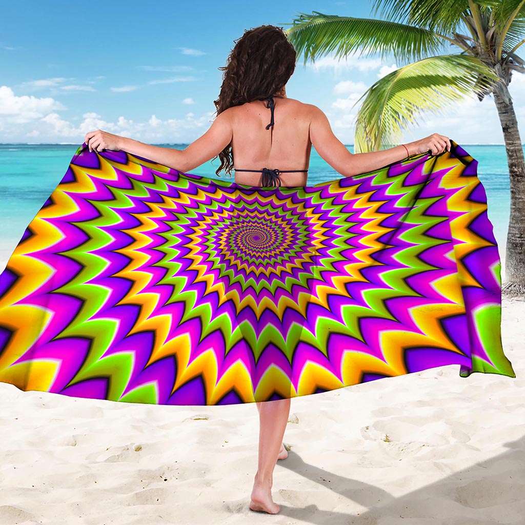 Twisted Colors Moving Optical Illusion Beach Sarong Wrap