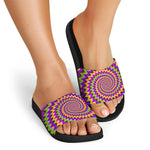 Twisted Colors Moving Optical Illusion Black Slide Sandals