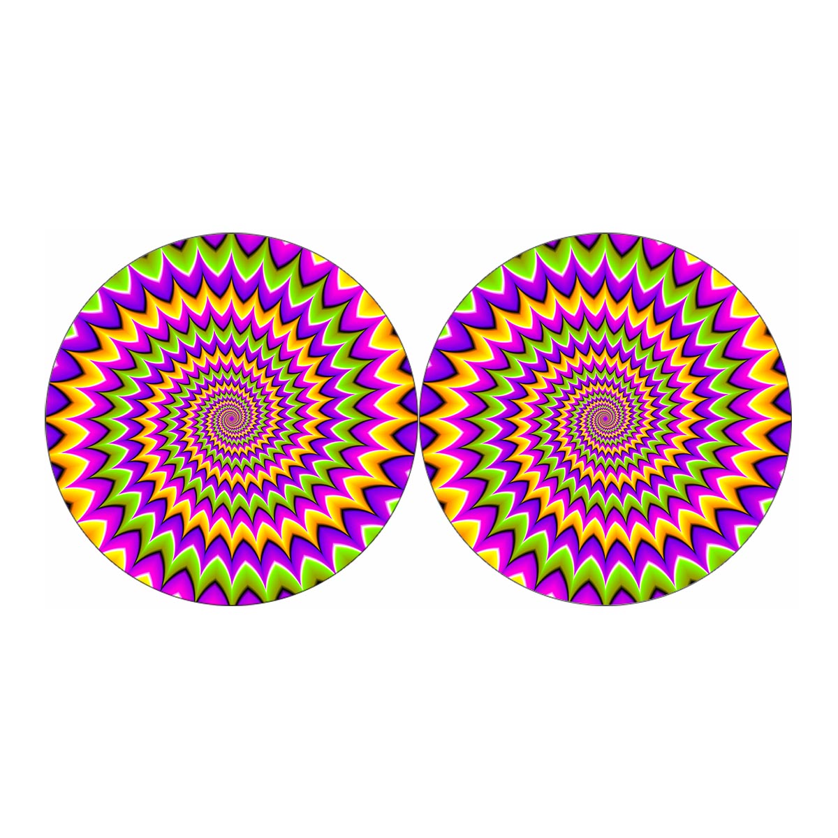 Twisted Colors Moving Optical Illusion Car Coasters