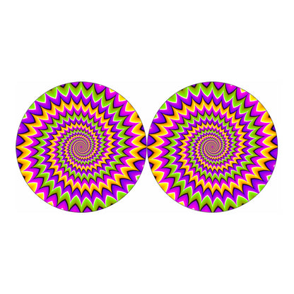 Twisted Colors Moving Optical Illusion Car Coasters