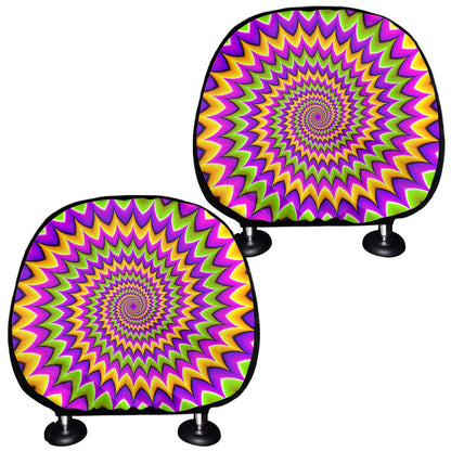 Twisted Colors Moving Optical Illusion Car Headrest Covers