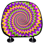 Twisted Colors Moving Optical Illusion Car Headrest Covers