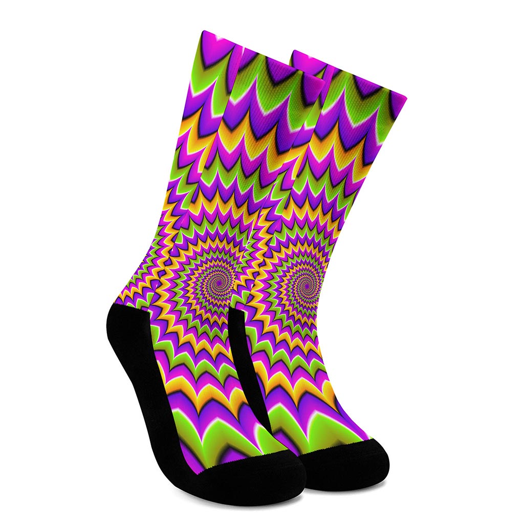 Twisted Colors Moving Optical Illusion Crew Socks