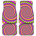 Twisted Colors Moving Optical Illusion Front and Back Car Floor Mats