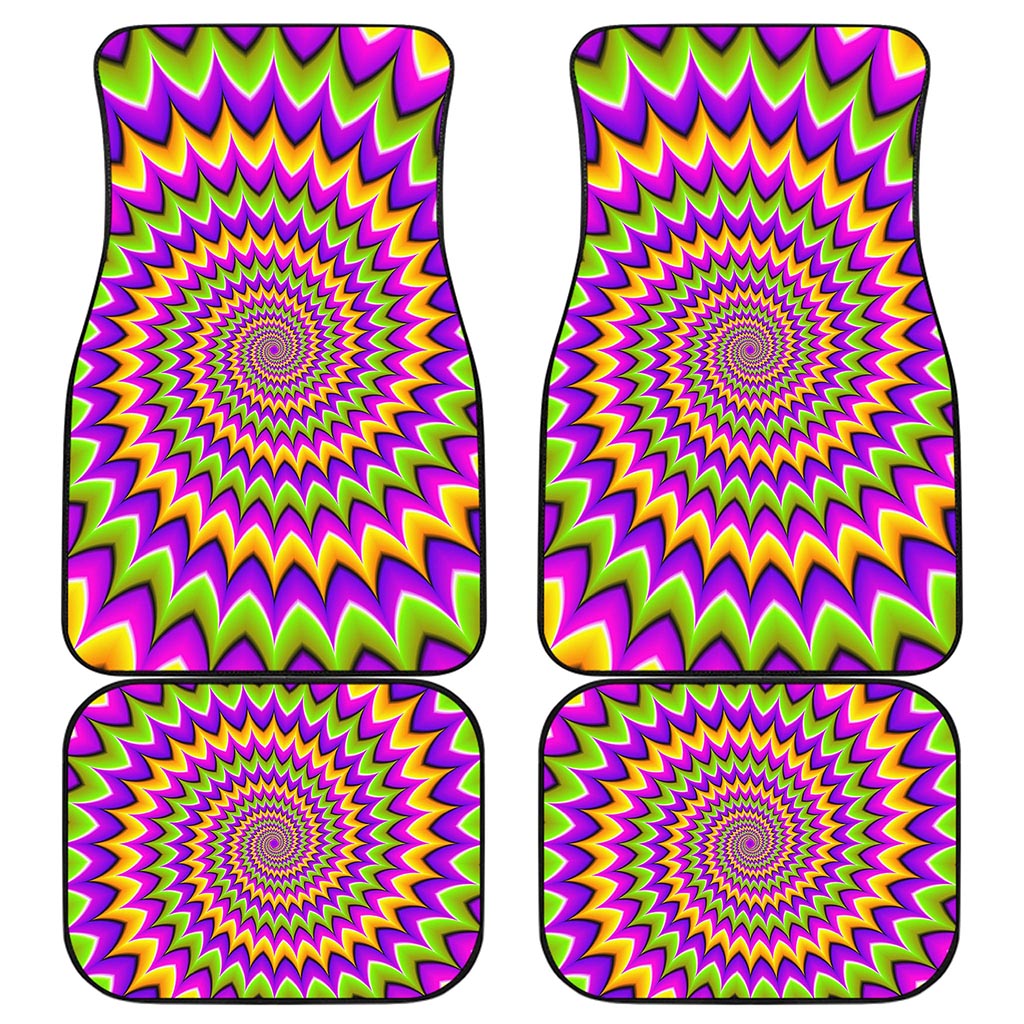 Twisted Colors Moving Optical Illusion Front and Back Car Floor Mats