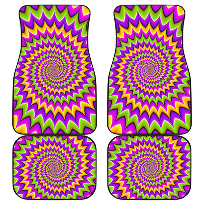 Twisted Colors Moving Optical Illusion Front and Back Car Floor Mats