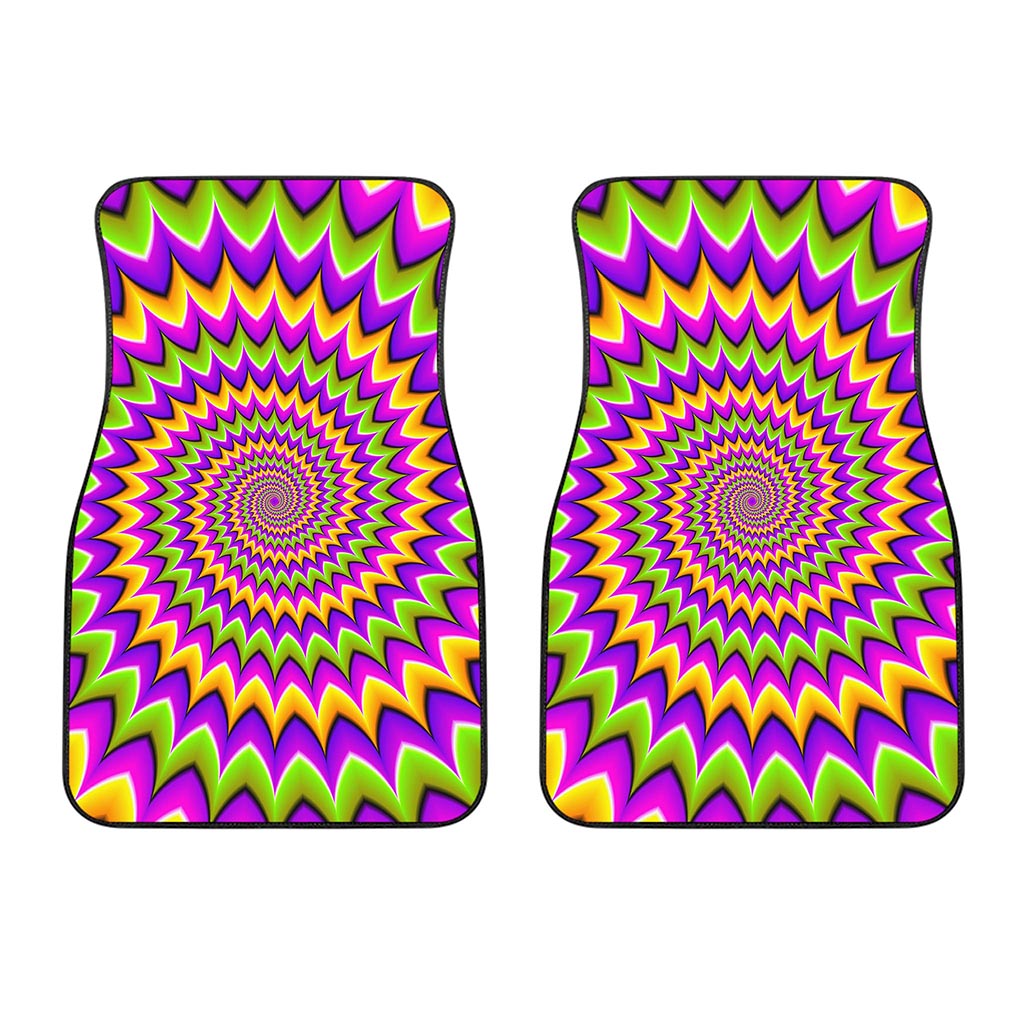 Twisted Colors Moving Optical Illusion Front Car Floor Mats