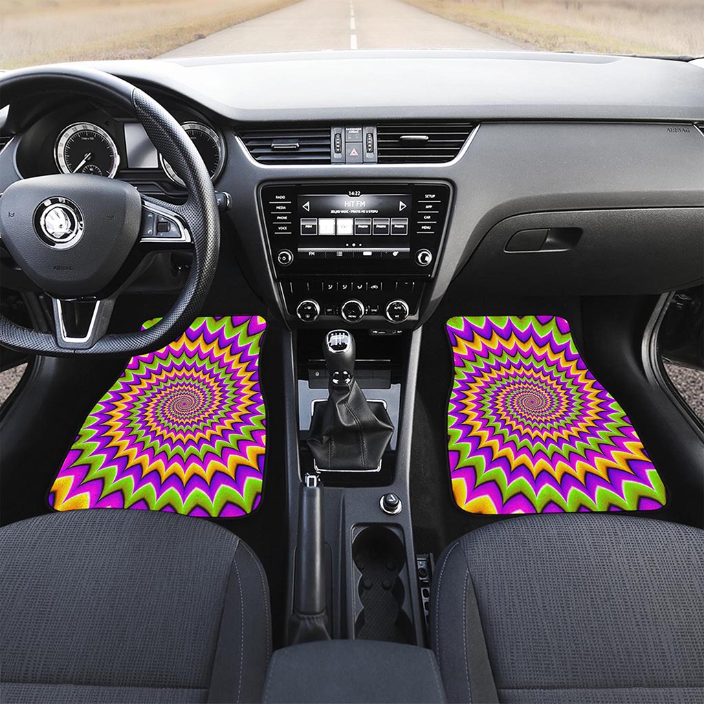 Twisted Colors Moving Optical Illusion Front Car Floor Mats