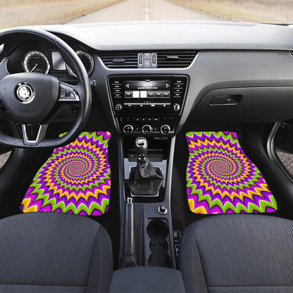 Twisted Colors Moving Optical Illusion Front Car Floor Mats