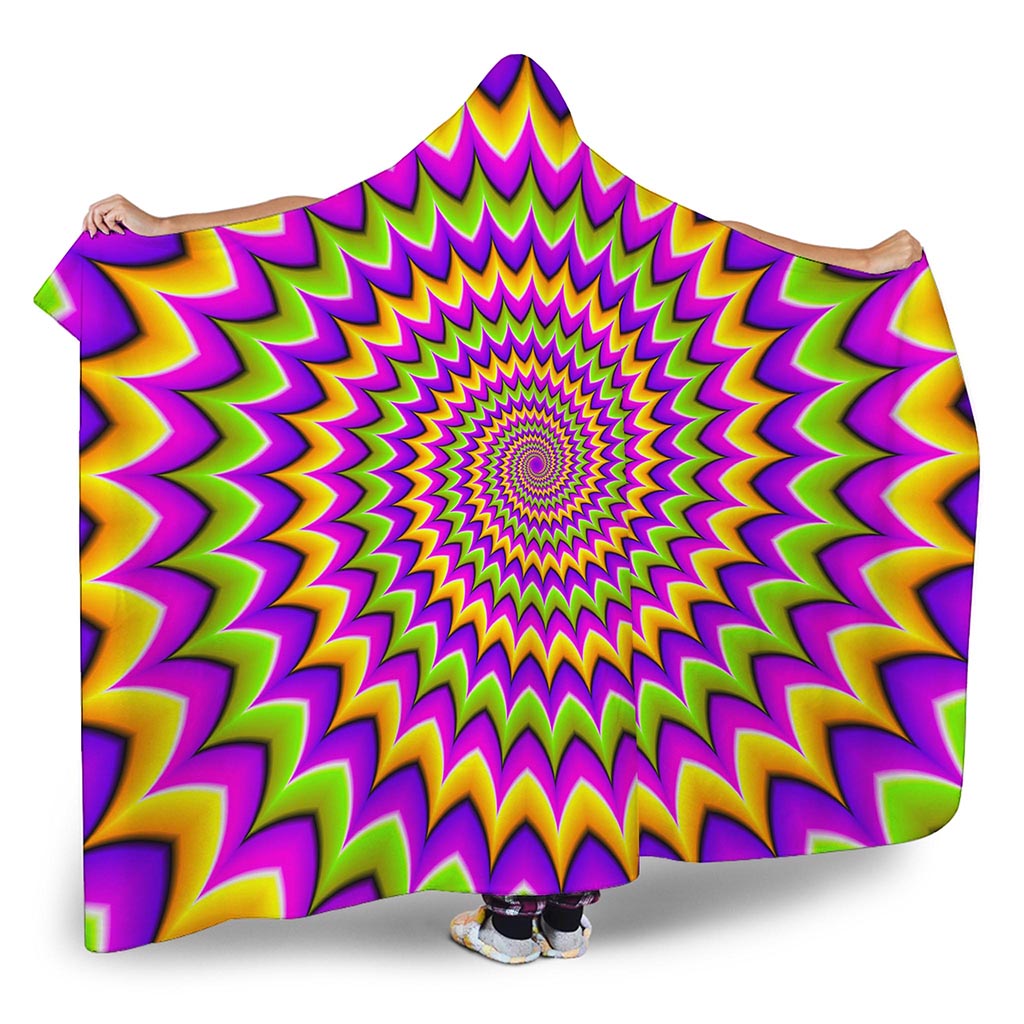 Twisted Colors Moving Optical Illusion Hooded Blanket