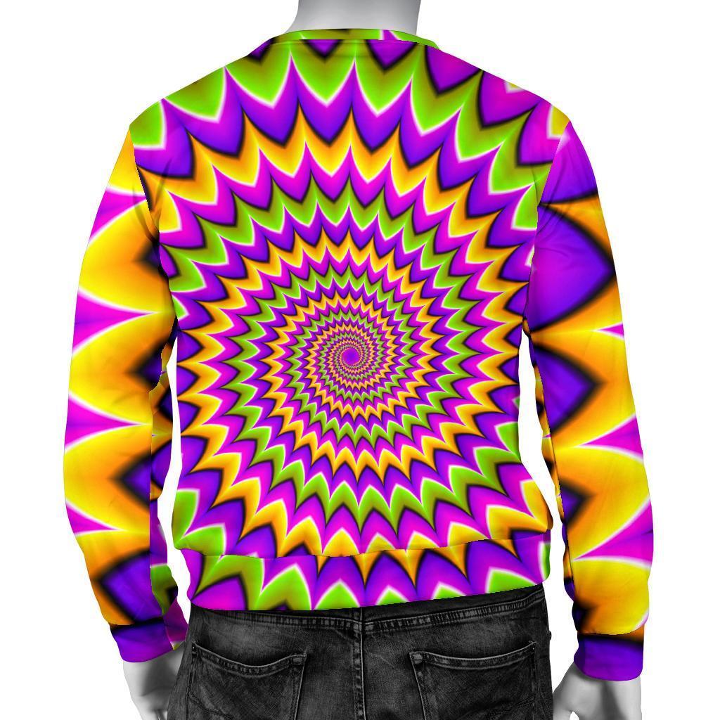 Twisted Colors Moving Optical Illusion Men's Crewneck Sweatshirt GearFrost