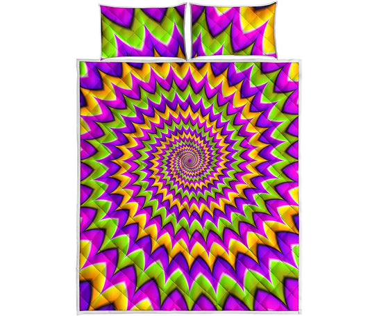 Twisted Colors Moving Optical Illusion Quilt Bed Set