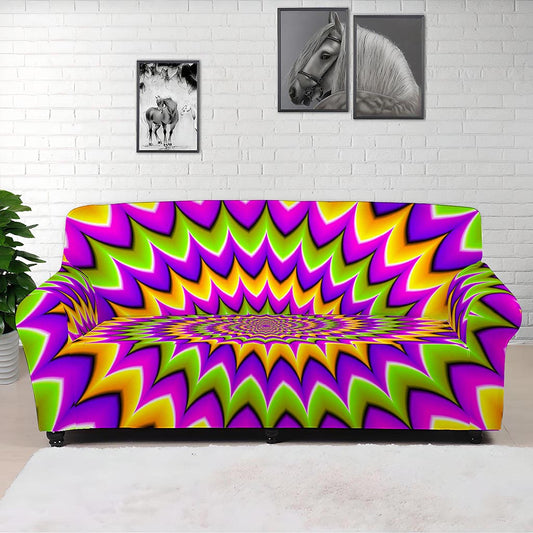 Twisted Colors Moving Optical Illusion Sofa Cover