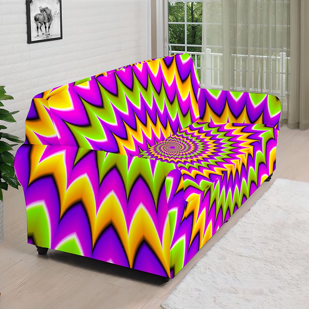 Twisted Colors Moving Optical Illusion Sofa Cover
