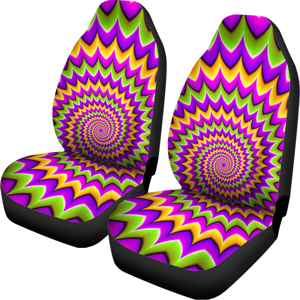 Twisted Colors Moving Optical Illusion Universal Fit Car Seat Covers