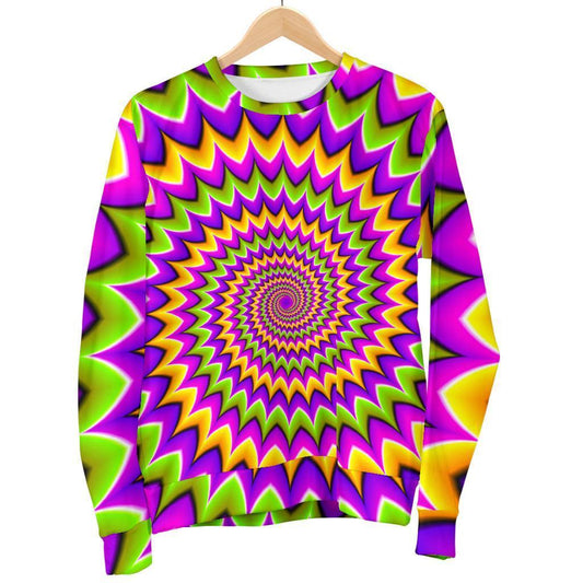 Twisted Colors Moving Optical Illusion Women's Crewneck Sweatshirt GearFrost