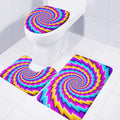 Twisted Spiral Moving Optical Illusion 3 Piece Bath Mat Set
