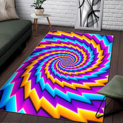 Twisted Spiral Moving Optical Illusion Area Rug GearFrost
