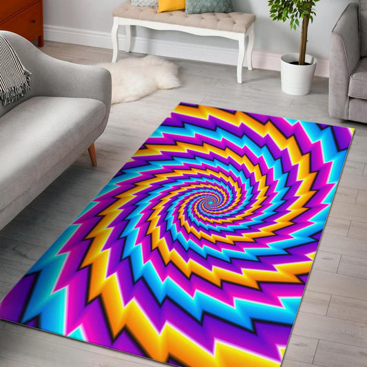 Twisted Spiral Moving Optical Illusion Area Rug GearFrost