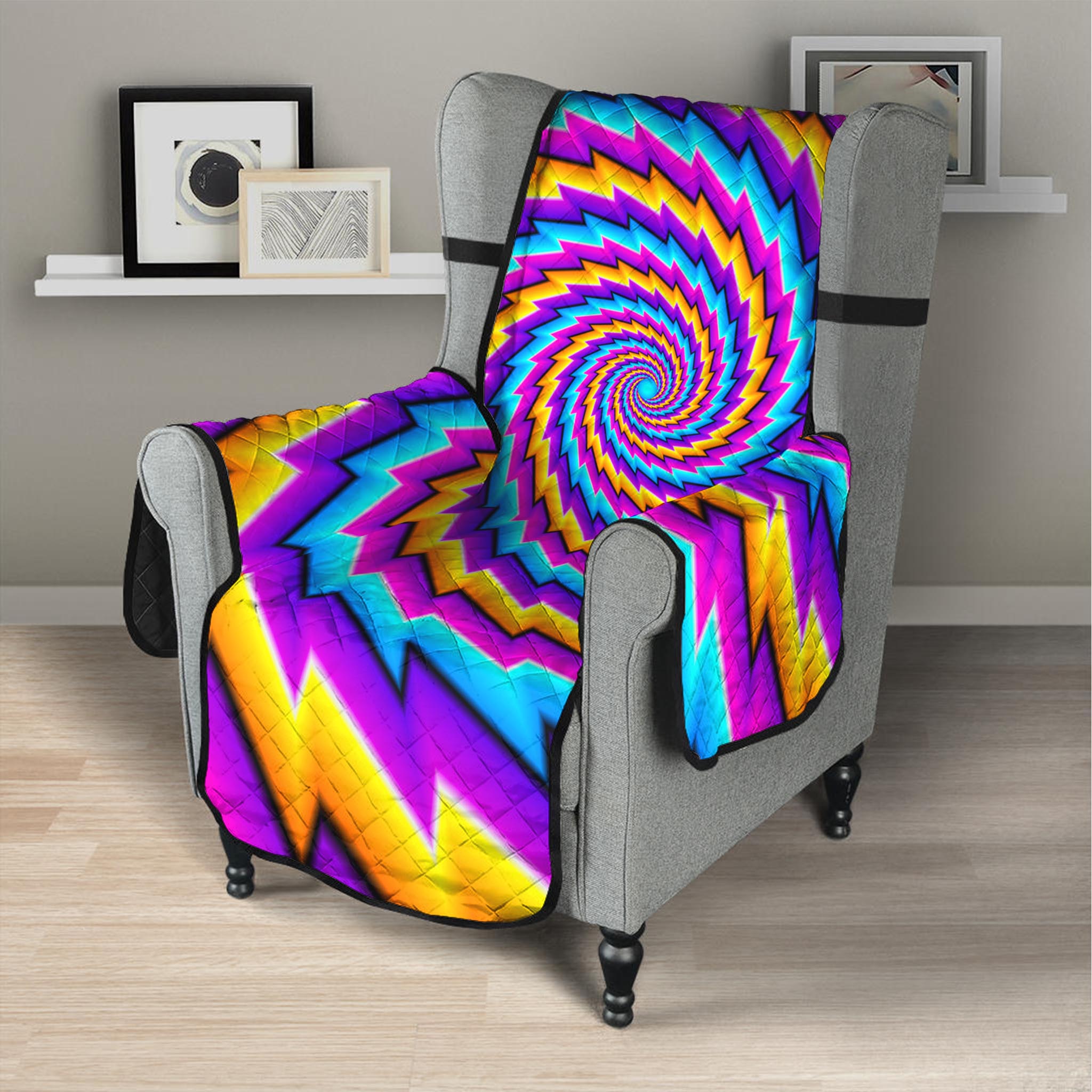 Twisted Spiral Moving Optical Illusion Armchair Protector