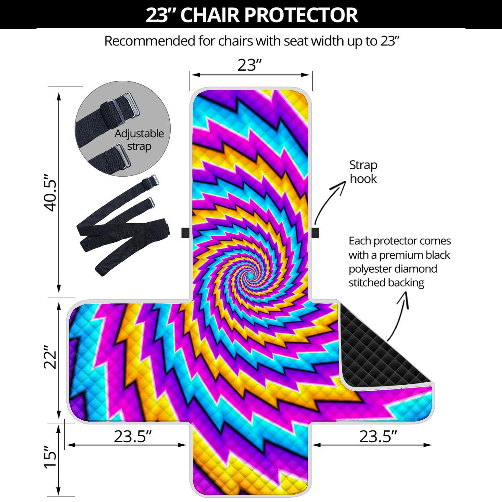 Twisted Spiral Moving Optical Illusion Armchair Protector