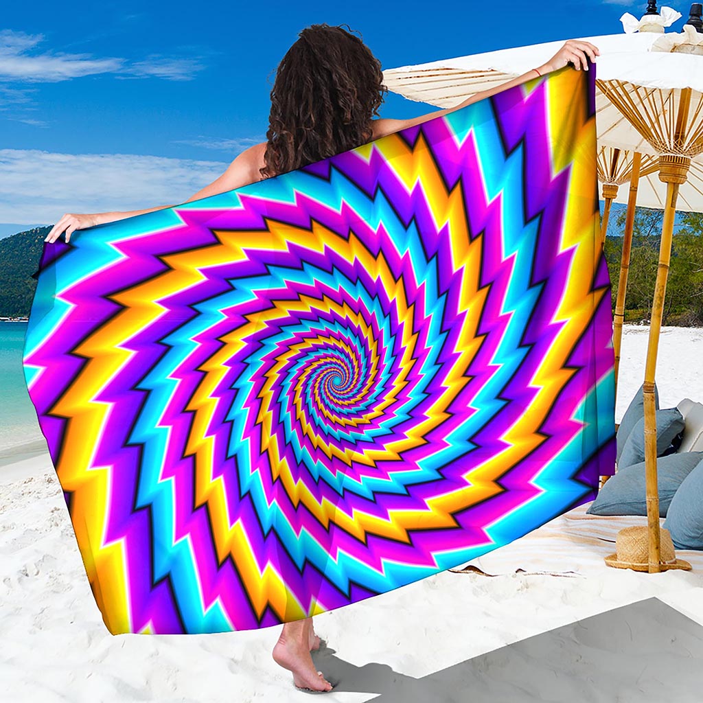 Twisted Spiral Moving Optical Illusion Beach Sarong Wrap