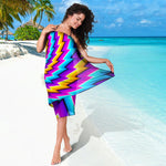 Twisted Spiral Moving Optical Illusion Beach Sarong Wrap