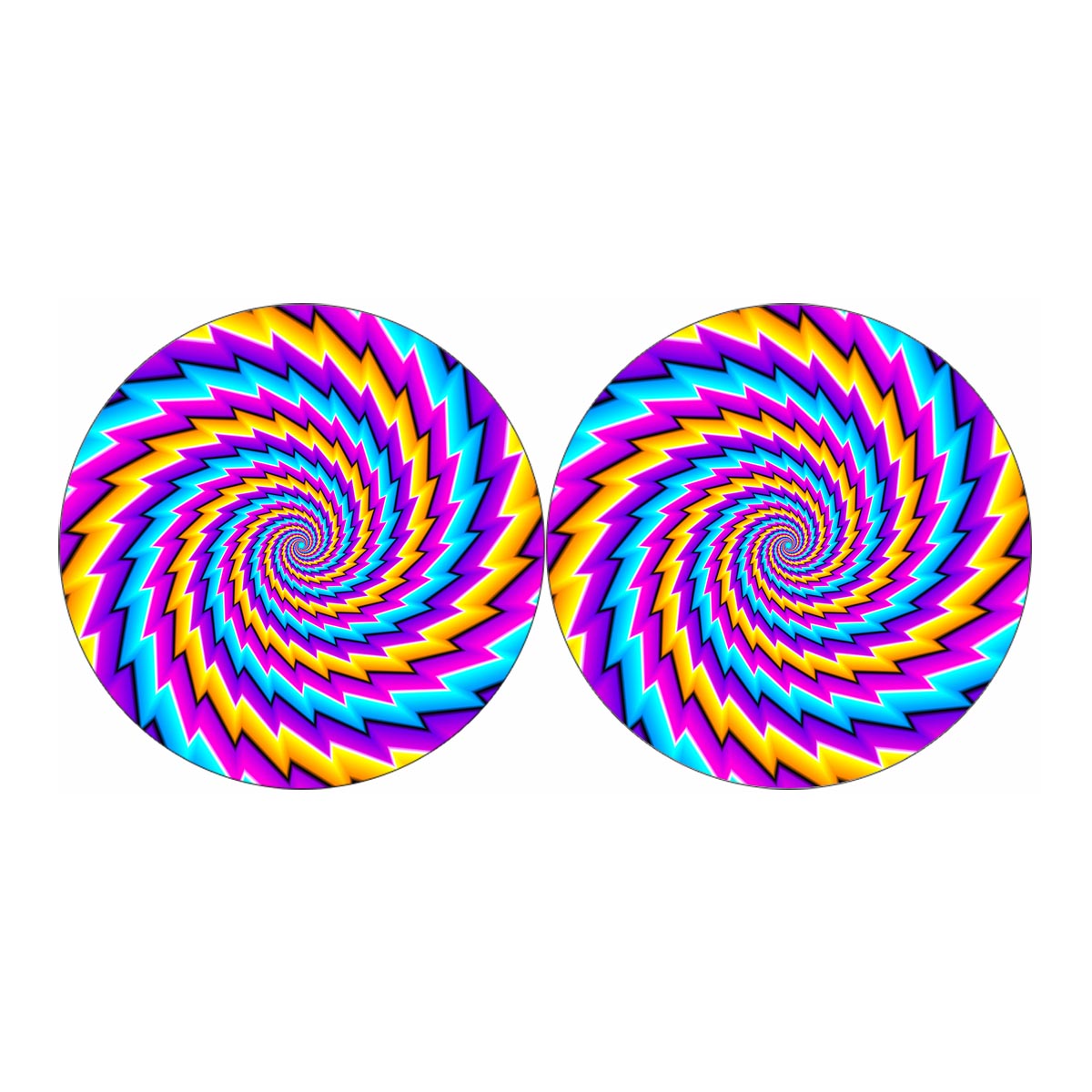Twisted Spiral Moving Optical Illusion Car Coasters