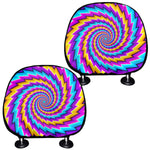 Twisted Spiral Moving Optical Illusion Car Headrest Covers