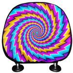 Twisted Spiral Moving Optical Illusion Car Headrest Covers