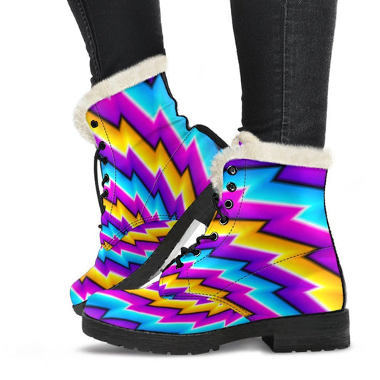 Twisted Spiral Moving Optical Illusion Comfy Boots GearFrost
