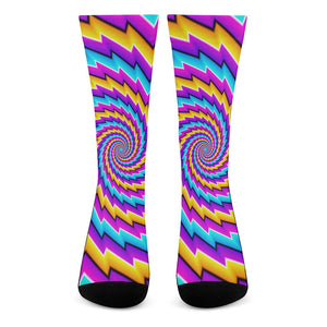 Twisted Spiral Moving Optical Illusion Crew Socks