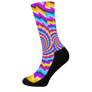 Twisted Spiral Moving Optical Illusion Crew Socks