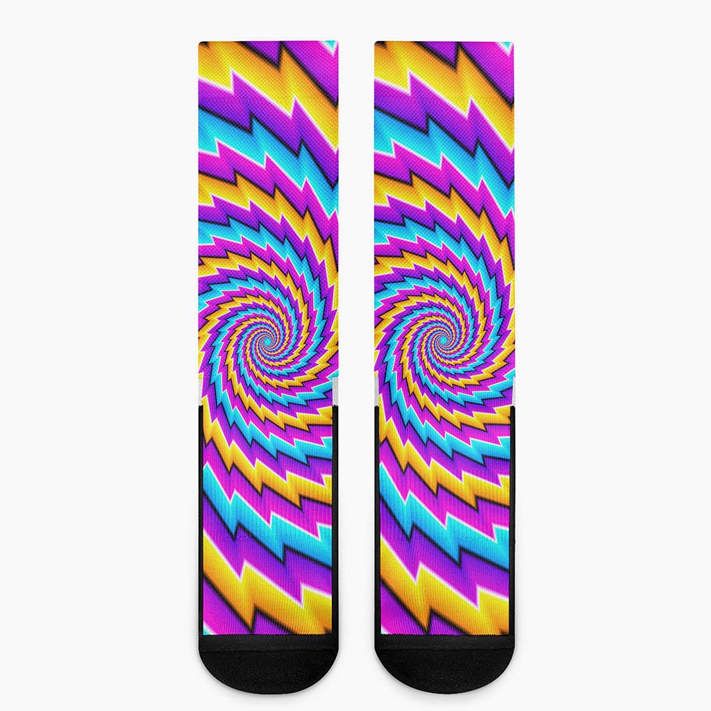 Twisted Spiral Moving Optical Illusion Crew Socks