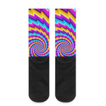 Twisted Spiral Moving Optical Illusion Crew Socks